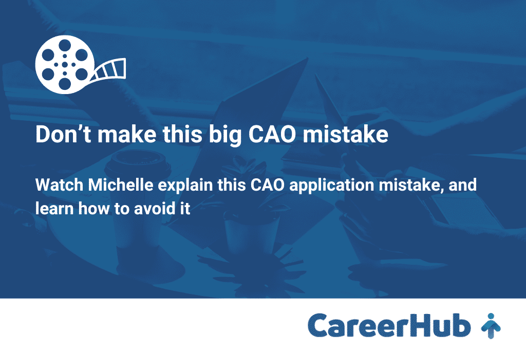 In the image, Michelle is explaining a mistake related to a CAO application and how to avoid it.